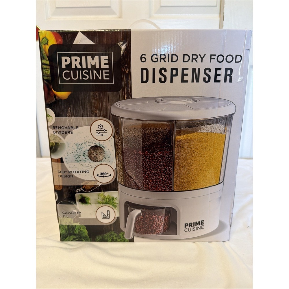 Prime Cuisine‎ 6 Grid Dry Food Dispenser 360 Rotation Capacity